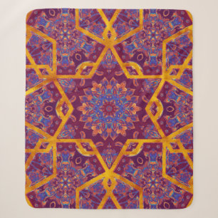 Couverture Sherpa style arabe, aquarelle islamique sans couture moti