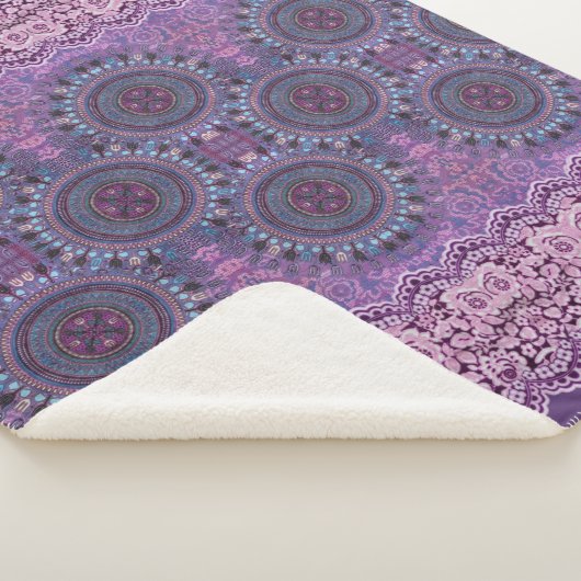 Couverture Sherpa Style Boho pourpre (3/4)