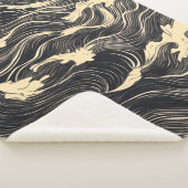 Couverture Sherpa Style côtier Motif vague (3/4)
