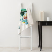 Couverture Sherpa Style d'aquarelle sous-marine de tortue marine (En situation)