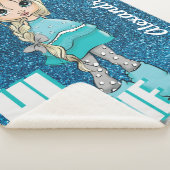 Couverture Sherpa Style de dessin personnalisé Fille avec Parties sc (3/4)