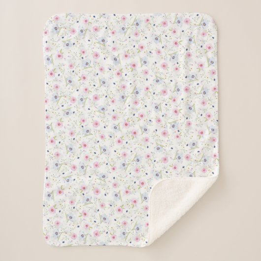 Couverture Sherpa Style de fleurs (Devant)