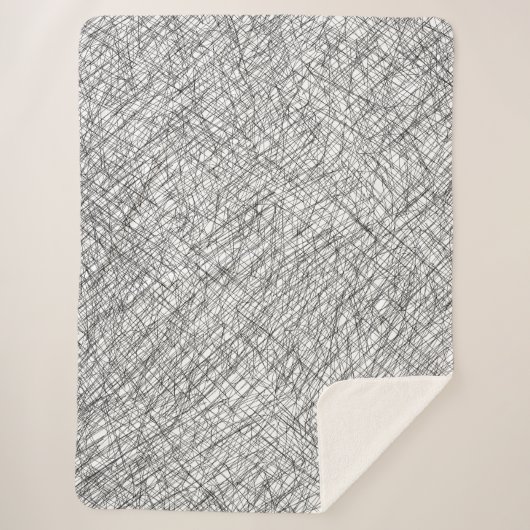 Couverture Sherpa Style de texture japonaise lignes simples gribouil (Devant)