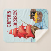 Couverture Sherpa Style dessin Pirate Bateaux rayures (Devant (Horizontal))