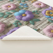 Couverture Sherpa Style Floral Brodé | Doux et Confortable (3/4)