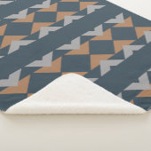 Couverture Sherpa Style géométrique Kilim Marine bleu Motif Brown (3/4)