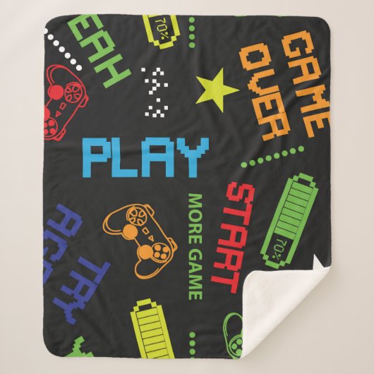 Couverture Sherpa Style Jeu Pixel : Abstrait sans couture. (Devant)