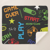 Couverture Sherpa Style Jeu Pixel : Abstrait sans couture. (Devant (Horizontal))