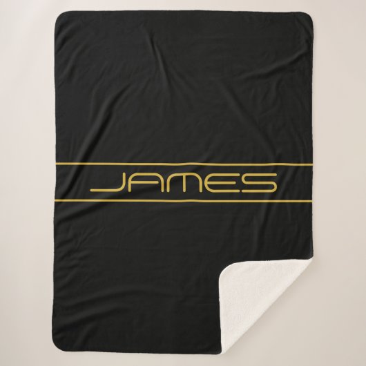 Couverture Sherpa Style moderne Editable Or Texte & Grilles (Devant)
