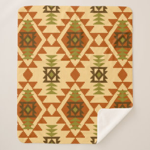 Couverture Sherpa Style Navajo ethnique tribale géométrique transp