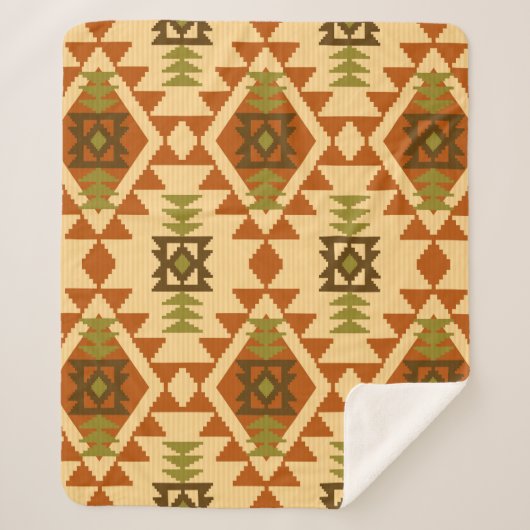 Couverture Sherpa Style Navajo ethnique tribale géométrique transpar (Devant)