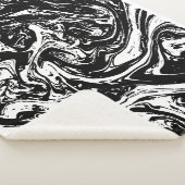 Couverture Sherpa Style noir et Marbre blanc Sherpa Blanket (3/4)