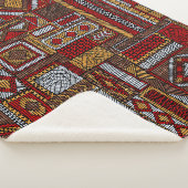 Couverture Sherpa Style Patchwork Impression ethnique brodée (3/4)