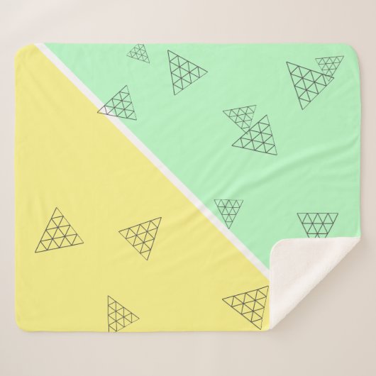 Couverture Sherpa Style Pyramide Triangle Géométrie Pastel (Devant (Horizontal))