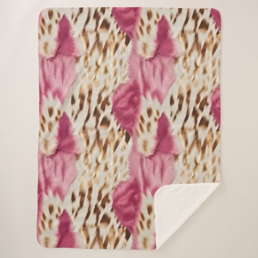 Couverture Sherpa Stylish Girly Rose White Gold Zebra (Devant)