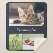 Couverture Sherpa Stylish Pet Cat 3 Photo Collage (Devant)