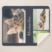 Couverture Sherpa Stylish Pet Cat 3 Photo Collage (Devant (Horizontal))