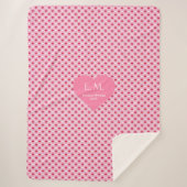 Couverture Sherpa Stylish Pink Hearts Personalized Best Valentine  (Devant)