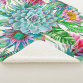 Couverture Sherpa Succulent jardin tropical (3/4)