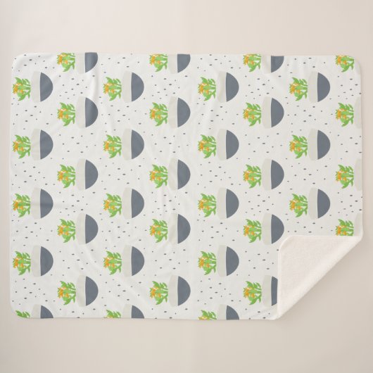 Couverture Sherpa Succulent Kalanchoe Plante maman Motif (Devant (Horizontal))