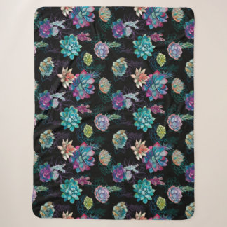 Couverture Sherpa Succulent Motif sans fil