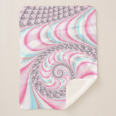 Couverture Sherpa Sucre de canne bleu rose pastel Spiral Fractal (Devant)