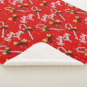 Couverture Sherpa Sucre de canne Holly Jolly Festive moderne Noël (3/4)
