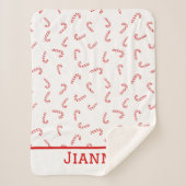 Couverture Sherpa Sucre de canne personnalisé Noël (Devant)