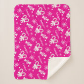 Couverture Sherpa Sucres de canne roses chauds Menthe poivrée et flo (Devant)