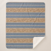 Couverture Sherpa Sud-Ouest Pronghorn Antelopes Bleu Bordure Moyen (Devant)