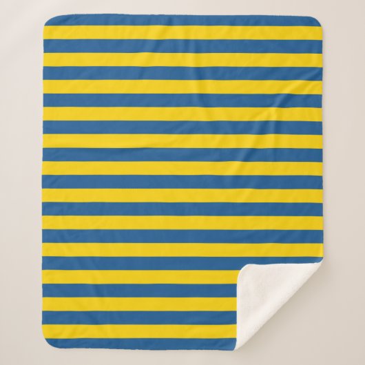 Couverture Sherpa Suède Ukraine drapeau rayures lignes motif bleu ja (Devant)