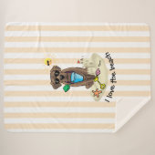 Couverture Sherpa Summer Beach Chocolat Lab Chien Labrador Retriever (Devant (Horizontal))