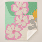 Couverture Sherpa Summer Daisies Color Blocks Modern Floral (Devant)