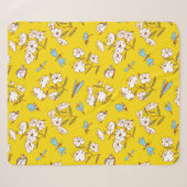 Couverture Sherpa Summer seamless pattern with blossoming plants and (Devant (Horizontal))
