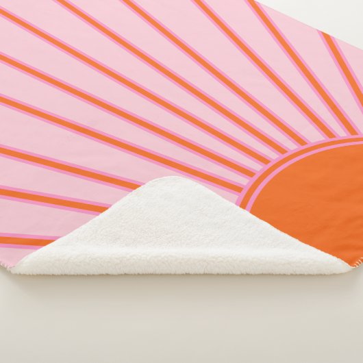 Couverture Sherpa Sun Sunrise Pastel Rose Et Orange Sunshine (3/4)