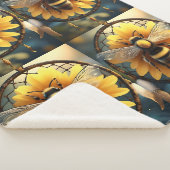 Couverture Sherpa Sunflower Bee Dreamcatcher, (3/4)