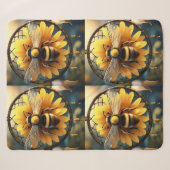 Couverture Sherpa Sunflower Bee Dreamcatcher, (Devant (Horizontal))