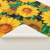 Couverture Sherpa Sunflower seamless pattern. Background with yellow (3/4)