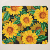 Couverture Sherpa Sunflower seamless pattern. Background with yellow (Devant (Horizontal))