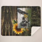 Couverture Sherpa Sunflowers et Appaloosa Horse (Devant (Horizontal))