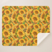 Couverture Sherpa Sunflowers Summery Sherpa Blanket (Devant (Horizontal))