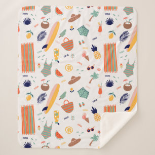 Couverture Sherpa Sunny Beach Fun Motif