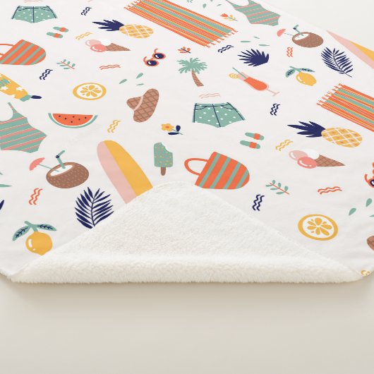 Couverture Sherpa Sunny Beach Fun Motif (3/4)