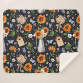 Couverture Sherpa Sunny Rustic Watercolor Motif (Devant (Horizontal))