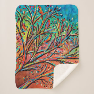 Couverture Sherpa Sunrise Treetop Birds II