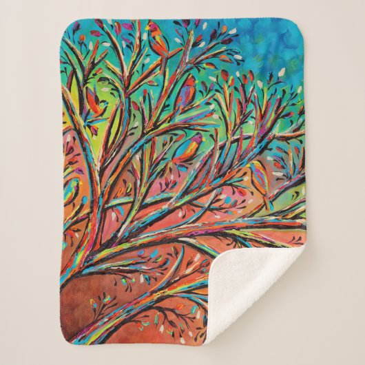 Couverture Sherpa Sunrise Treetop Birds II (Devant)