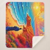 Couverture Sherpa Sunset Beach Solitude Design de sérénité (Devant)