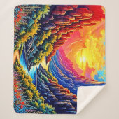 Couverture Sherpa  Sunset Canyon River Art (Devant)