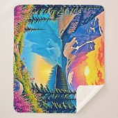 Couverture Sherpa Sunset Mountain Lake Majesty Art (Devant)
