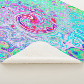 Couverture Sherpa Super Abstrait rose rétro et vert (3/4)